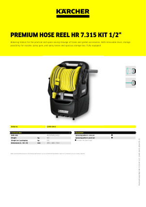 Premium Hose Reel HR 7.315 Kit 1/2