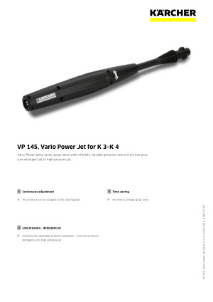 Irregularities male definite VP 145, Vario Power Jet for K 3–K 4 | Kärcher