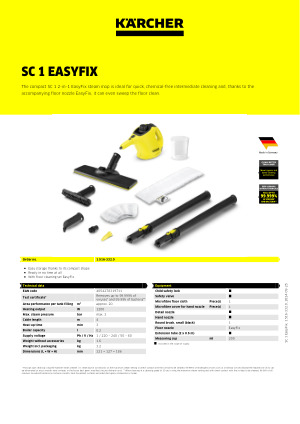 Karcher SC1 EasyFix Steam Cleaner – Karcher Belfast