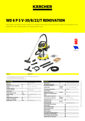 WD 6 P S V-30/8/22/T Wet and Dry Vacuum Cleaner