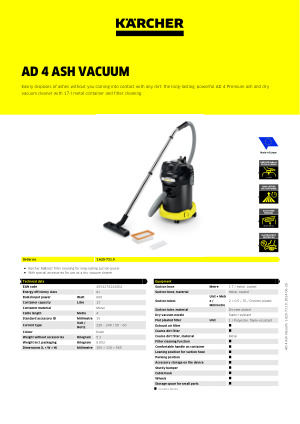 Karcher Ash & Dry Vacuum Cleaner AD4 Premium - Powerful and Safe Cleaning  Solution Johor Bahru Malaysia - TheWwarehouse