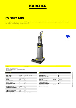 Aspirapolvere tappeti professional CV 38/2 Kärcher