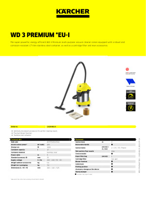 Buy Online Karcher WD3 Premium *EU Multi-Purpose Vacuum Cleaner