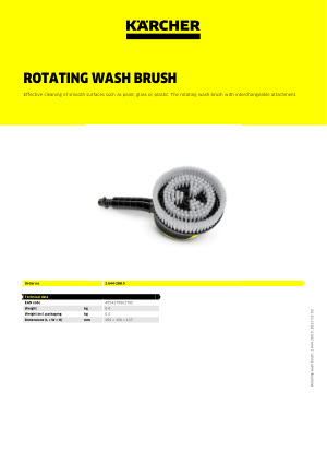 Rotating wash brush | Kaercher Inc.