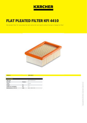 Flat pleated filter KFI 4410 | Karcher Singapore Private Limited