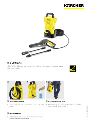 Karcher 1600 PSI 1.35 GPM K 2 Entry Portable Electric Power Pressure Washer  with Vario & Dirtblaster Spray Wands 1.599-153.0 - The Home Depot
