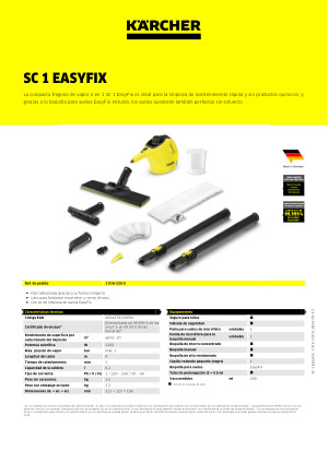 Comprar Limpiadora Vapor SC 1 Easyfix · Karcher · Hipercor