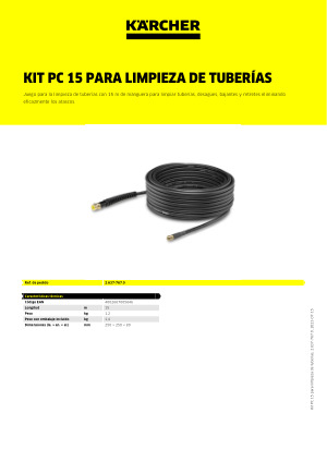 KIT PC 7,5m para limpieza de tuberías Kärcher - GroupSumi