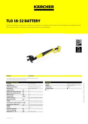 Sécateur électrique TLO 18-32 BATTERY, Kärcher