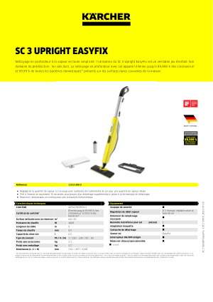 SC 3 Upright EasyFix - Nettoyeurs vapeur