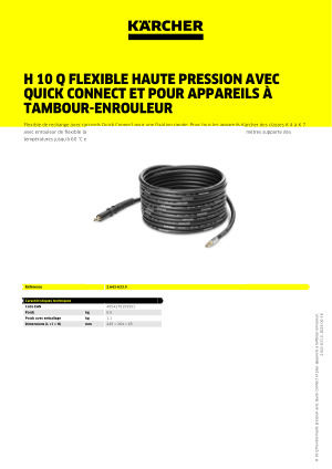 H 10 Q flexible haute pression avec Quick Connect et pour