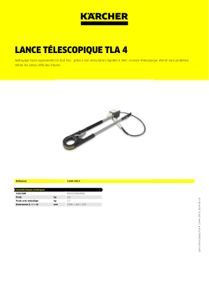 Lance téléscopique pour nettoyeur haute pression TLA4 - KARCHER 