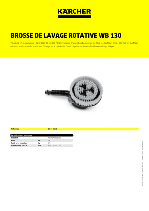 Karcher - Brosse de lavage rotative 2.644-286.0 WB 130 Karcher