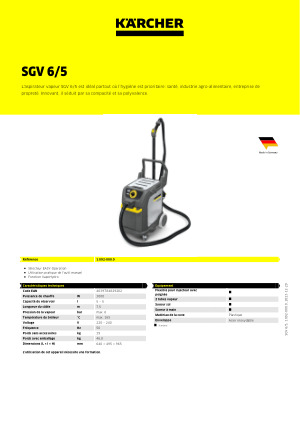 Aspirateur nettoyeur vapeur SGV 6/5 au meilleur prix - KÄRCHER