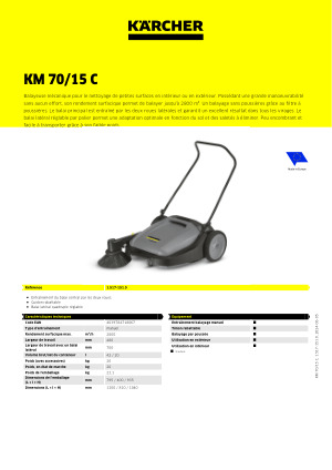 Balayeuse mécanique KM 70/15 C - 15171510 - Karcher