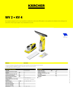 Karcher - Nettoyeur de vitres WV 2 + KV 4 - 1.633-218.0
