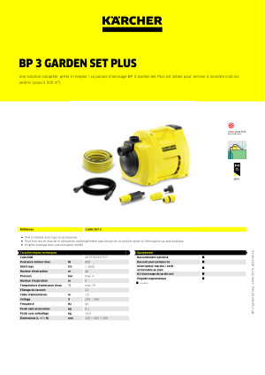 Pompe de jardin BP 3 Garden Set plus Karcher 1.645-357.0 