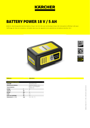 Batterie 18V 5 Ah
