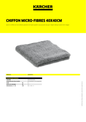 Chiffon microfibre Micro Plus - H2O-Solutions - Qualité d'eau et nettoyage