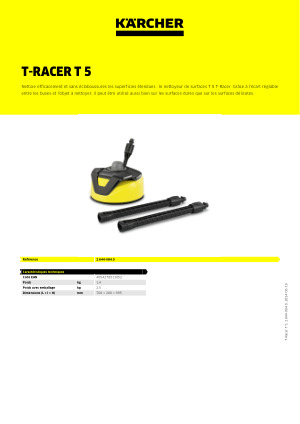 Accessoire nettoyeur terrasse T-Racer T5 Karcher 2.644-084.0