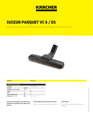 Buse Pour Parquet Pour Aspirateur Balai VC5 Kärcher