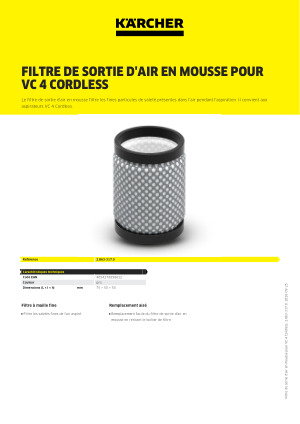 Rechange Filtre Aspirateur Karcher Support De Filtre De Rechange Pour Aspirateur Sans Fil Karcher VC4 Et VC6 – Noir Accessoire Karcher Réparation Aspirateur