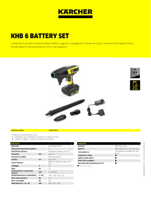 Kärcher Idropulitrice a media pressione a batteria KHB 6 Battery