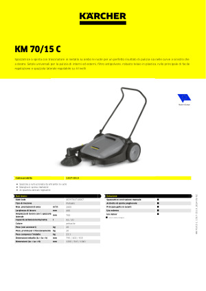 Spazzatrice manuale compatta Karcher Professional KM 70/15 C