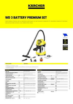 Kärcher WD 3 Battery - Bidone Aspiratutto Solidi Liquidi, Potente  Aspirapolvere a batteria da 36V, 300W, con Sacco, Funzione Soffiante,  Giallo/Nero : : Casa e cucina