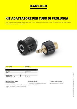 Adattatore Prolunga Per Idropulitrice Lavor - Quick Connect M22 - Per Estensioni Tubo