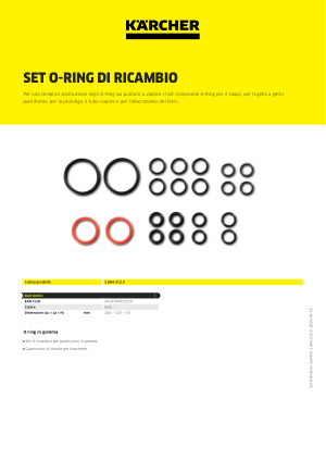 Sparefixd Set Di Guarnizioni Di Ricambio Per Pulivetro Karcher - Adatto A WV45, WV50, WV60, WV70, WV75, Classic, Easy E Plus - Sostituto 6.633530.0