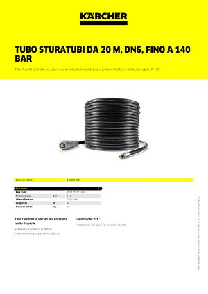 Tubo Flessibile Per La Pulizia Dei Tubi Sillar 20 M / 200 - Foto 5