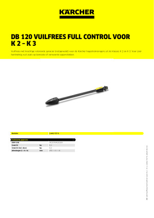 DB Vuilfrees Full Control voor K 2 3 | Kärcher