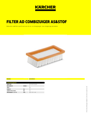 Origineel Karcher AD2 AD3 AD4 filter | 6.415-953.0 Origineel Karcher AD2 AD3 AD4 filter | 6.415-953.0