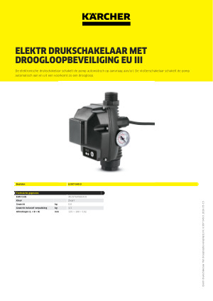 CHM GmbH® Fontein pomp 3 inch 750 Watt 2520 l/h 6 bar drukschakelaar / droogloopbeveiliging