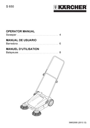 worstelen schaduw vezel S 650 Manual Push Sweeper w/ 2 Brushes, 1.766-303.0 | Kärcher