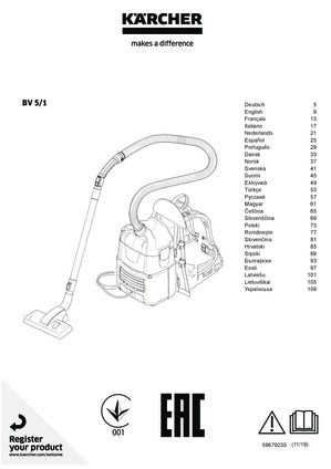 Turbo Brush Head Nozzle For Karcher BV 5/1 Backpack Vacuum Cleaner 1.394-226.0 