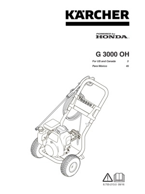 G 3000 OH Gas Powered Pressure Washer, 3000 PSI, 1.107-281.0