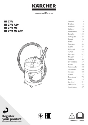 NT 27/1 Me Adv vhbw Tubo flessibile da 3m per aspirapolvere Kärcher NT 27/1 Adv 