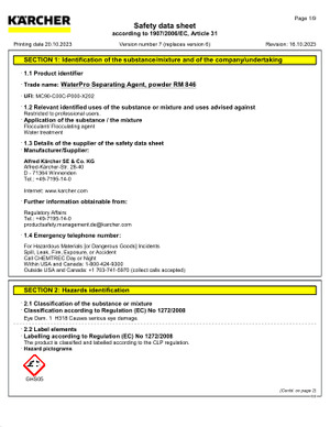 WaterPro Separating Agent, powder RM 846, 20kg20 kg | Kärcher