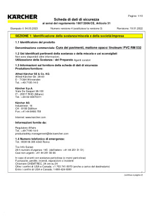 Cera per pavimenti, pietra, linoleum e PVC, RM 532 (1 LITRO) Kärcher