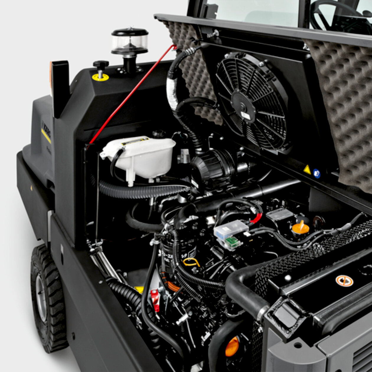 Vacuum sweeper KM 150/500 R D: Simple operation, maintenance and servicing
