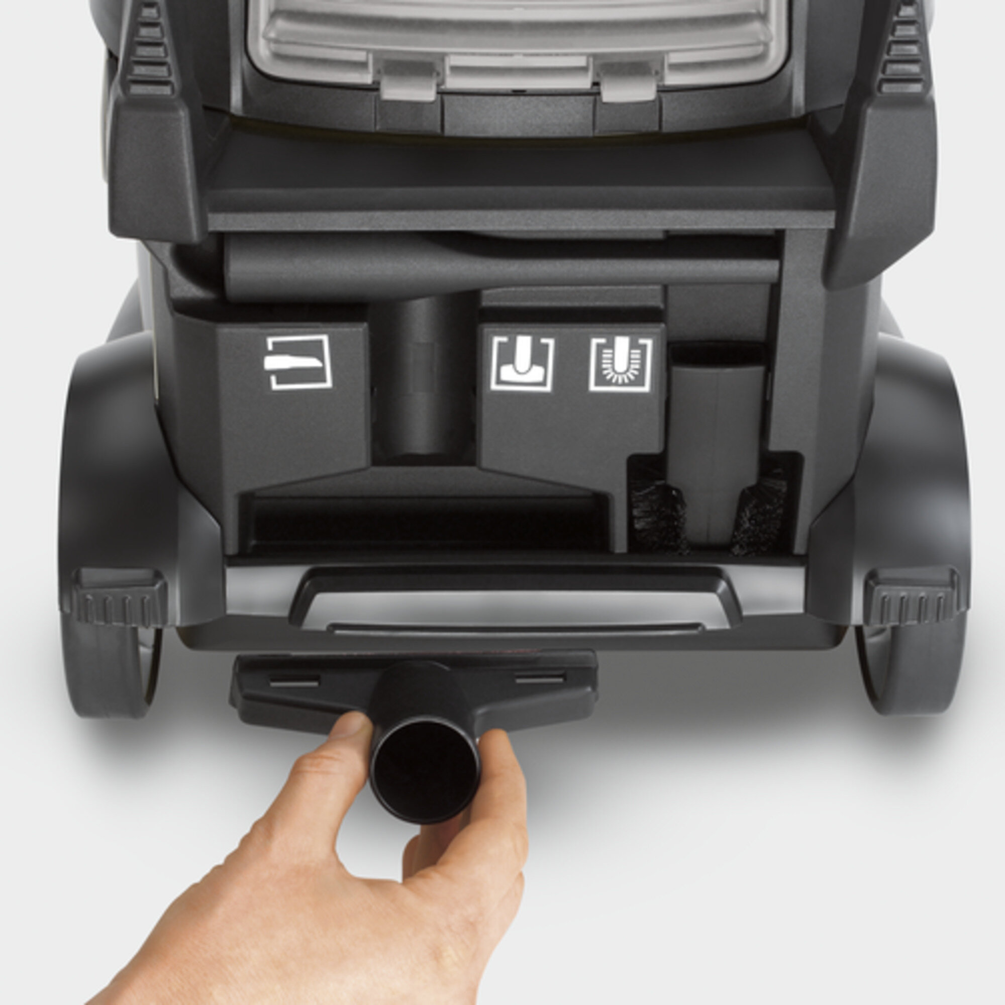 Dry vacuum cleaner T 15/1: Integrated accessory storage