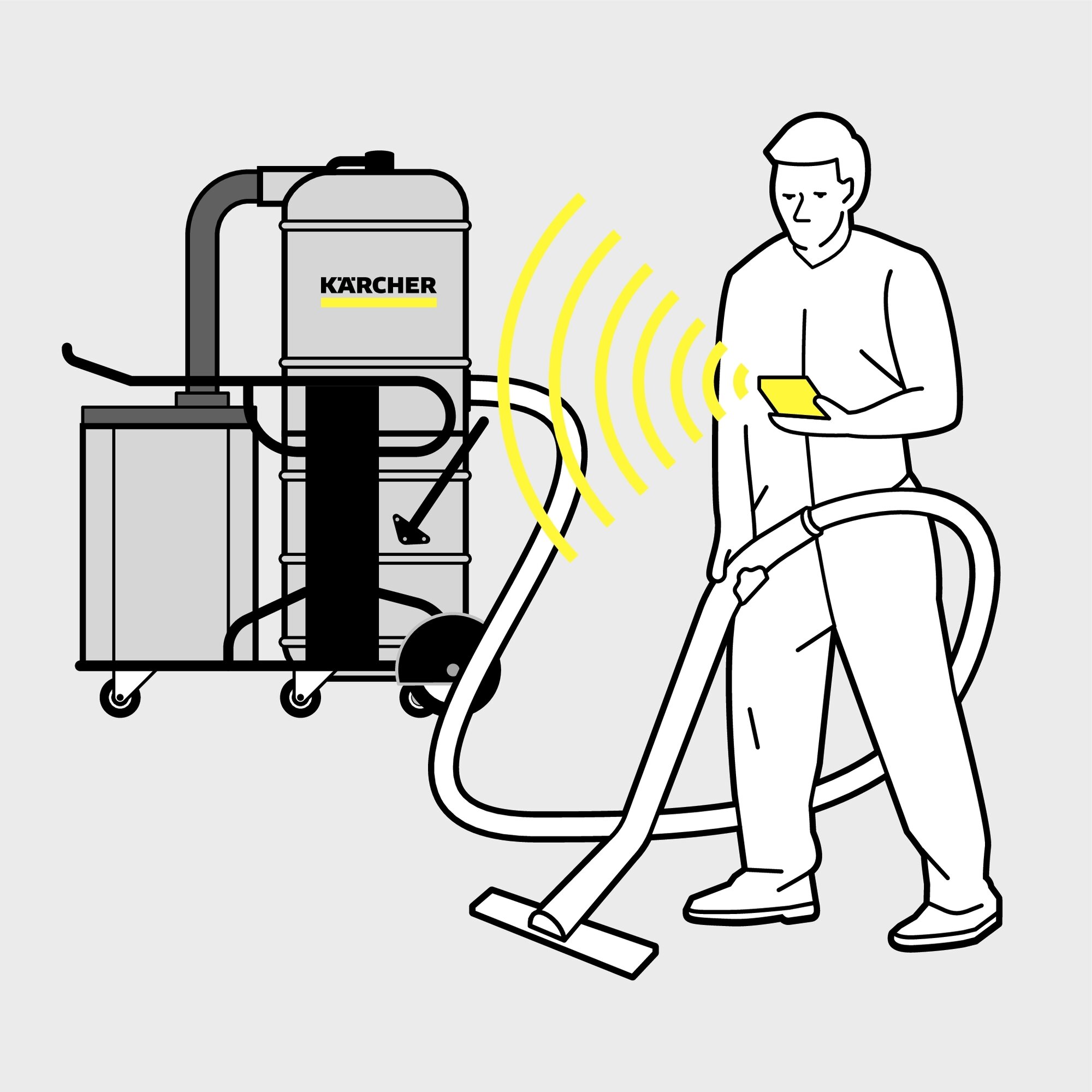 Industrial vacuums IVS 100/75: Optional remote control