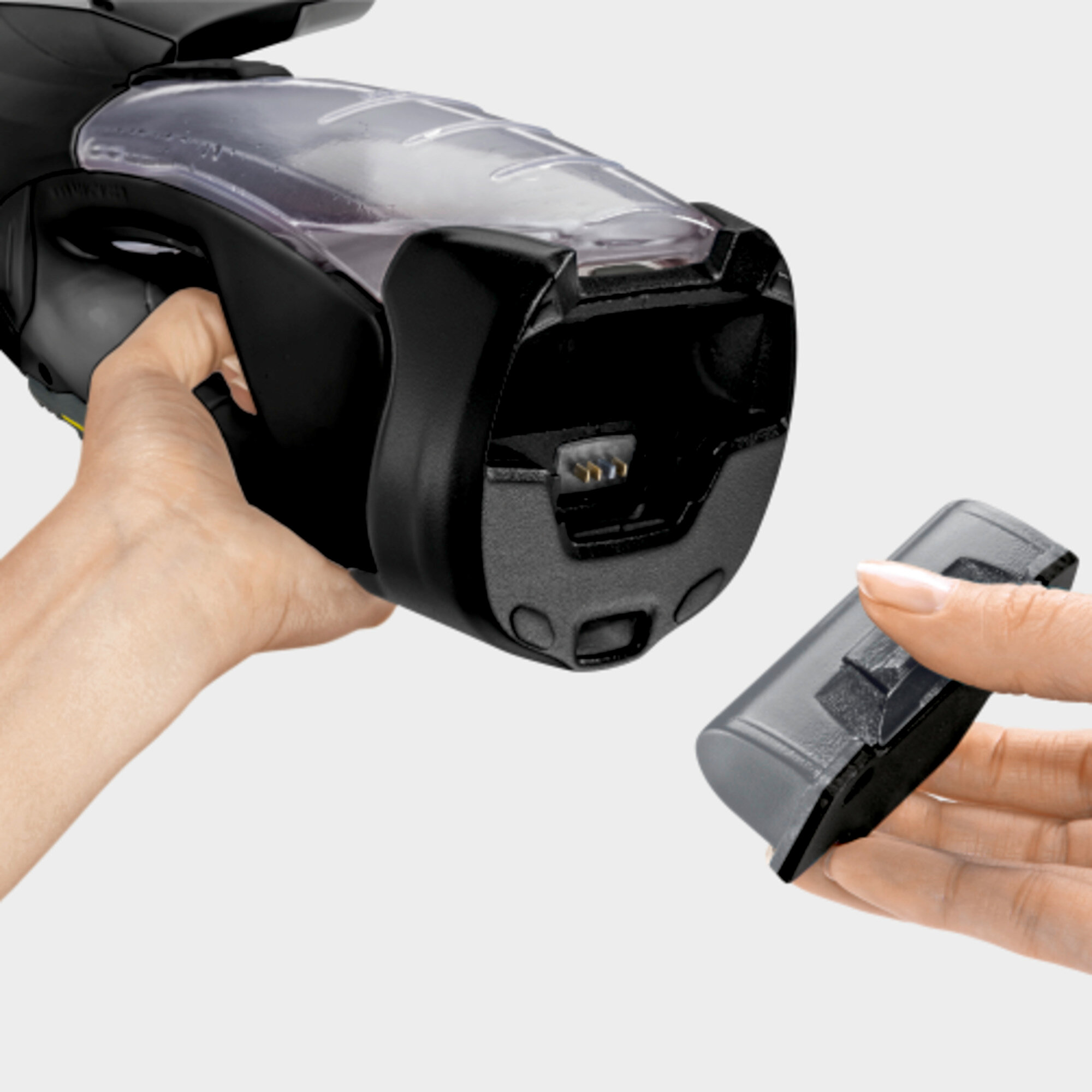 Şarjlı Cam Temizleme WV 5 Plus N Black Edıtıon Şarjlı Cam Temizleme Makinesi: Çıkarılabilir akü