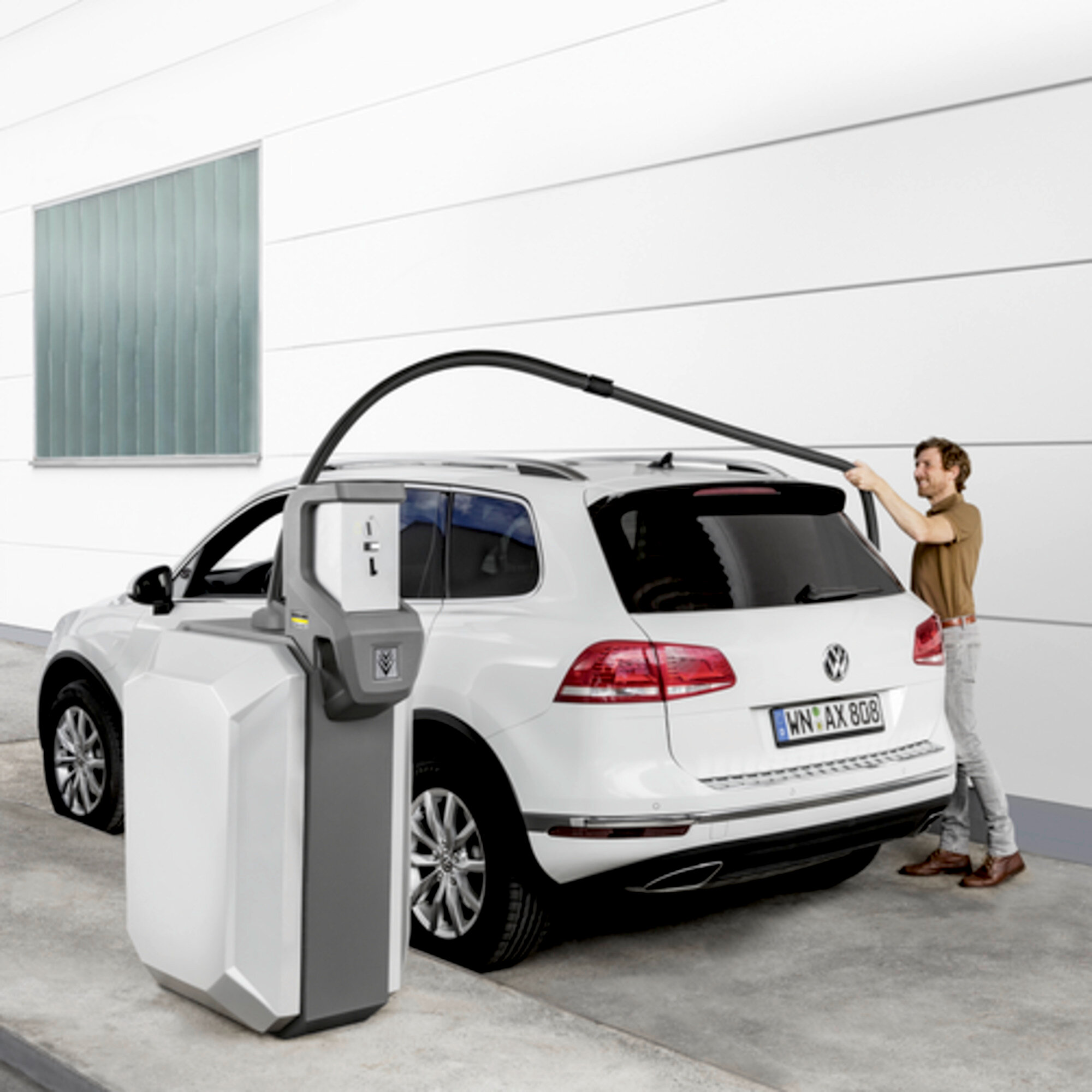 Odkurzacz samoobsługowy SB VC 1: System mocowania węża z prętem z włókna szklanego