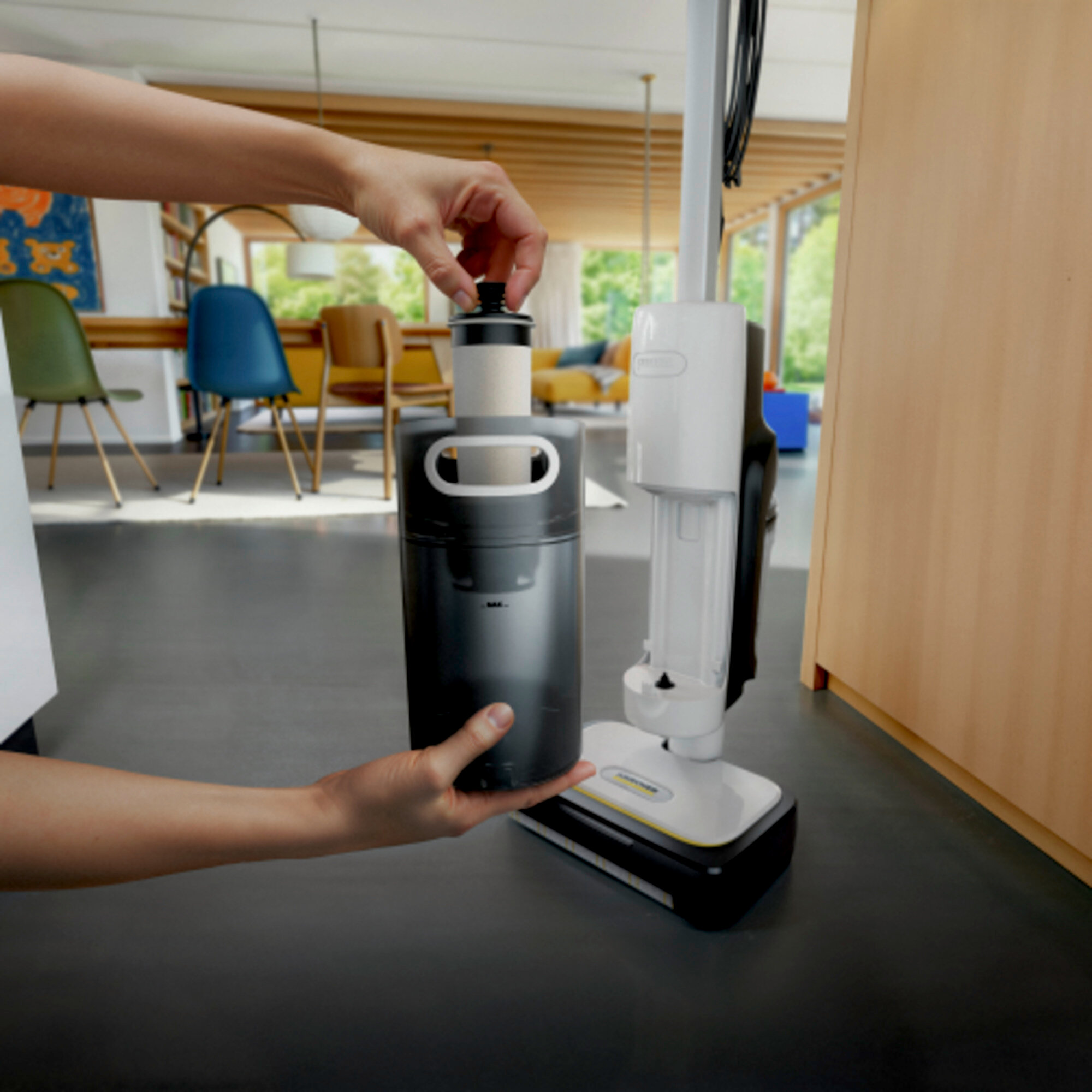 Stoomzuiger SCV 4: Non-stop stoom en geïntegreerd ontkalkingspatroon