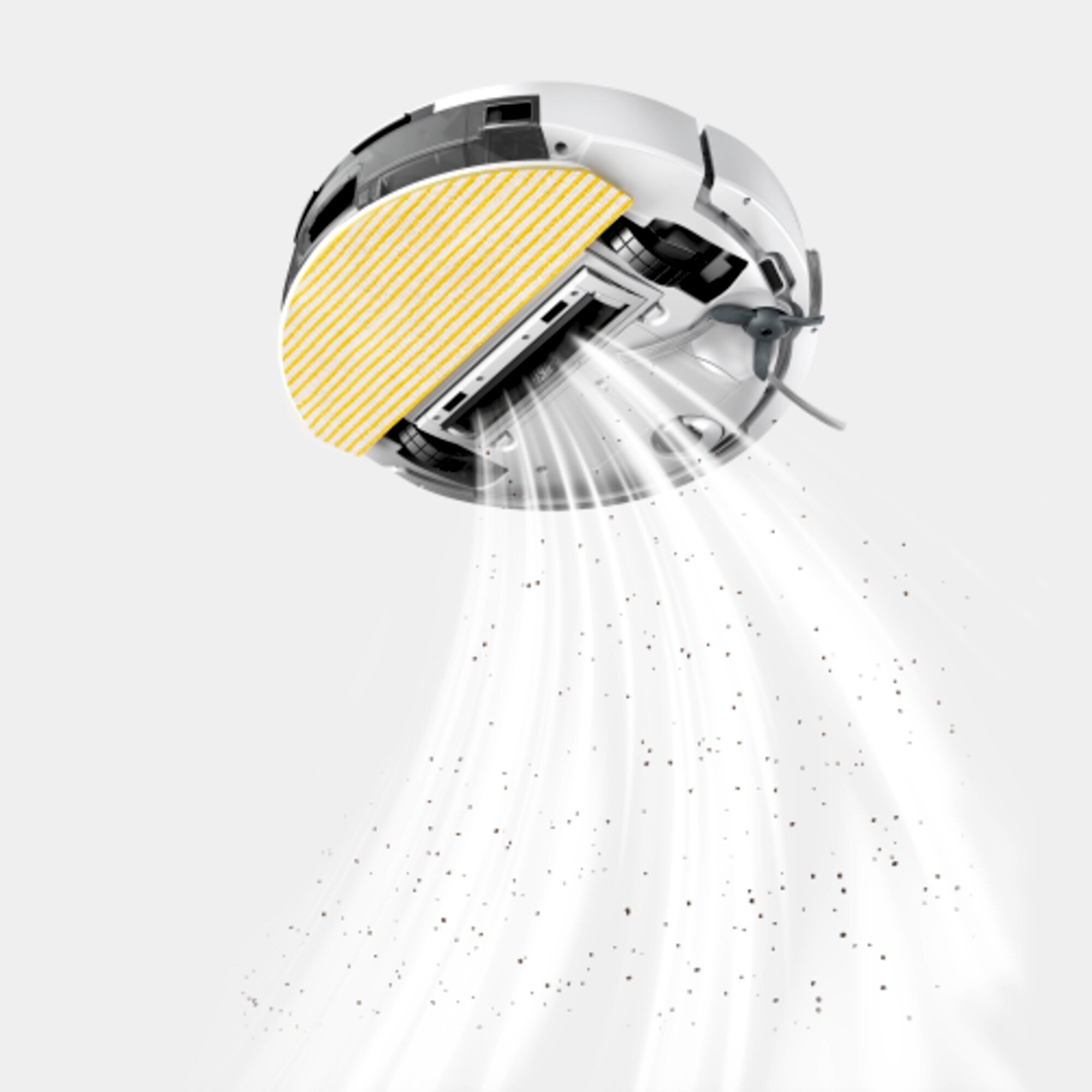 Robot sprzątający z funkcją mopowania RVC 3 Comfort: Wysoka siła ssąca