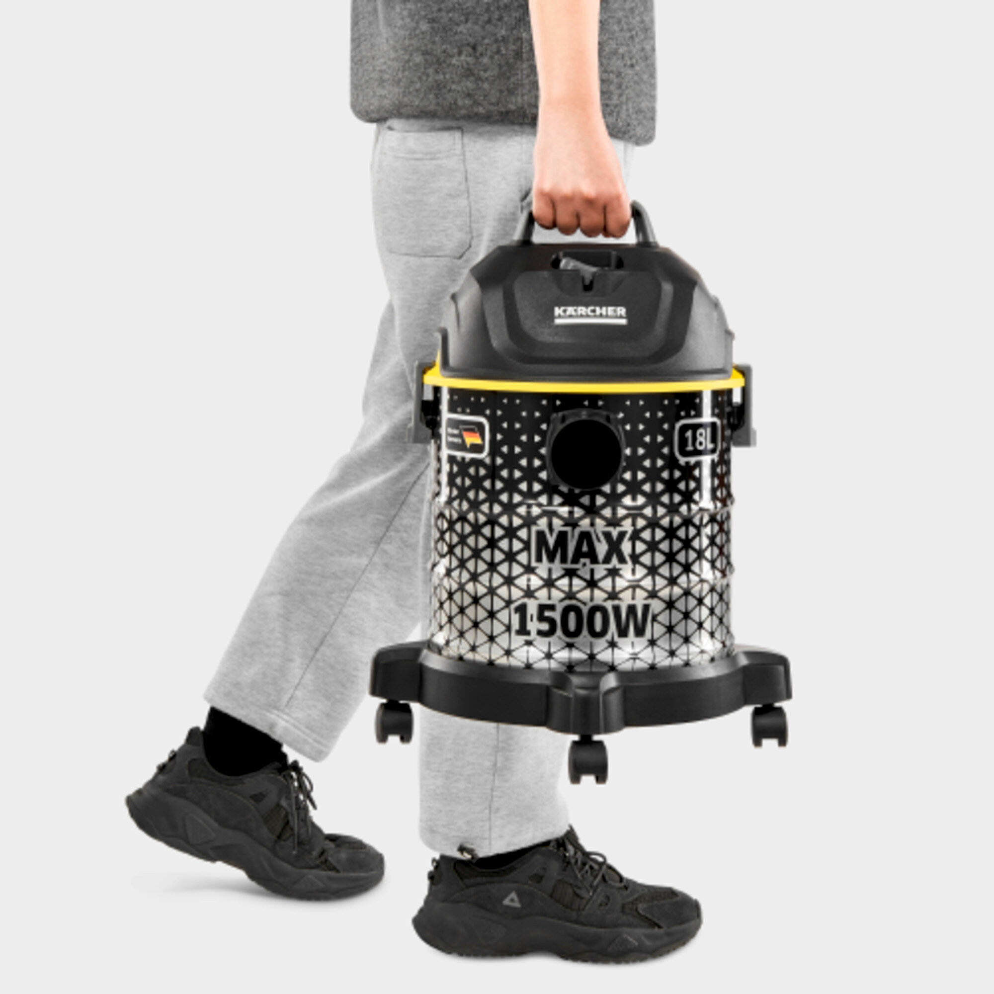 Vacuum cleaner DVAC 1500: Ergonomically shaped carrying handle