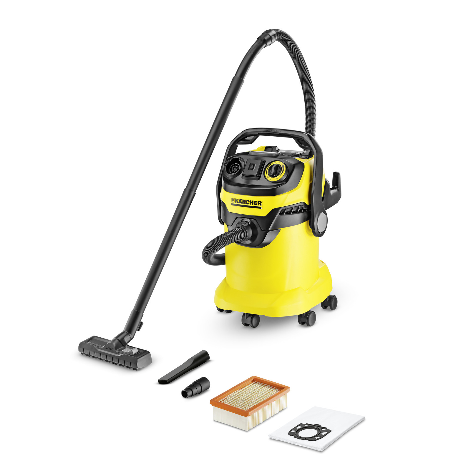  Kärcher - WD 5/P Multi-Purpose Wet-Dry Vacuum Cleaner - 6.6  Gallon - With Attachments – Blower Feature, Semi-Automatic Filter Cleaning,  Space-Saving Design - 1100W - 2022 Edition,Yellow : Home & Kitchen